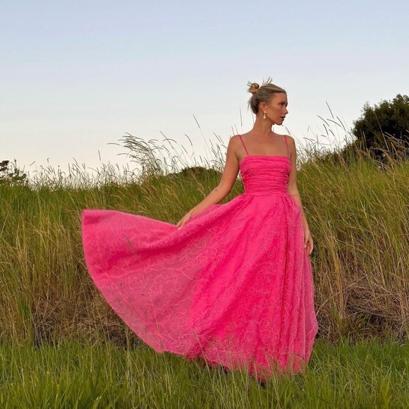 Aje Evangeline Cornelli Maxi Dress in Protea Pink, size 4 AUS (0 US) - Picture 3 of 11